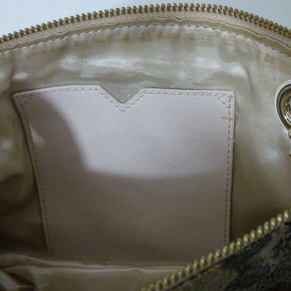 DKNY Gold Python Snake Print Chain Strap Shoulder Bag Crossbody W/Charm Accent - Picture 9 of 14